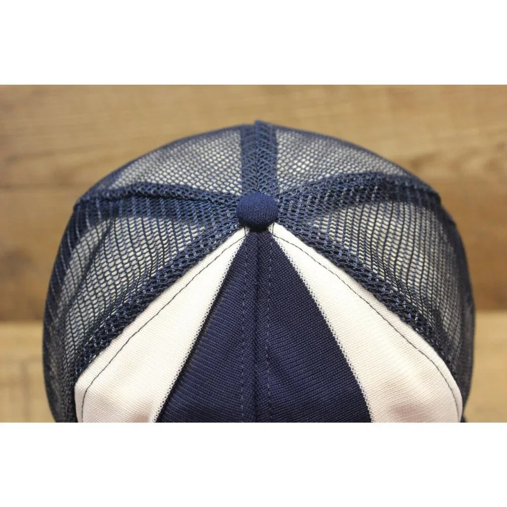 AJD Vintage Lucky Stripes Snapback Trucker Hat Size Large Chain‎ Stitch Knit